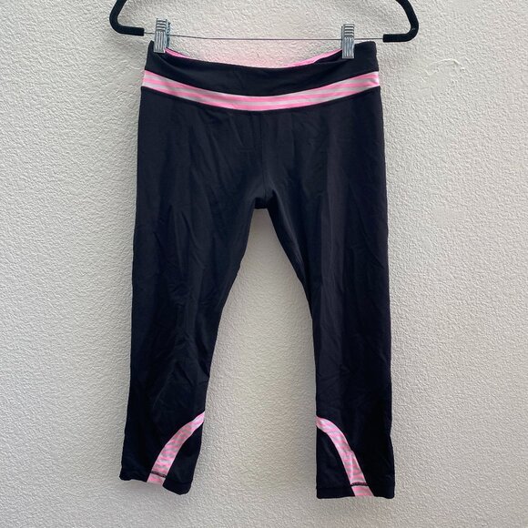 Lululemon Run Inspire Crop Pants Size 8 / 22 Inch Inseam Striped Legging Capri - Picture 1 of 3